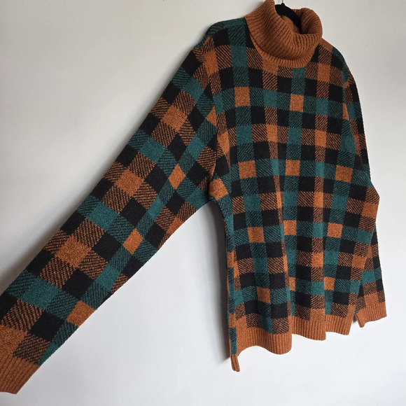 Studio Park Sweater Plaid‎ Mens 2X Coastal Eclecric Gradpa Cozy Soft Fisherman - Picture 5 of 12